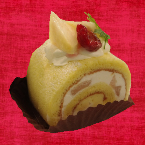 白桃のロールケーキ